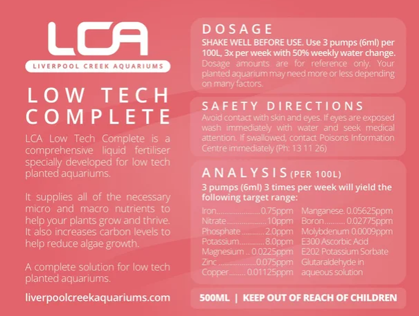 LCA's LOW TECH COMPLETE - PERFECT FOR NANO TANKS